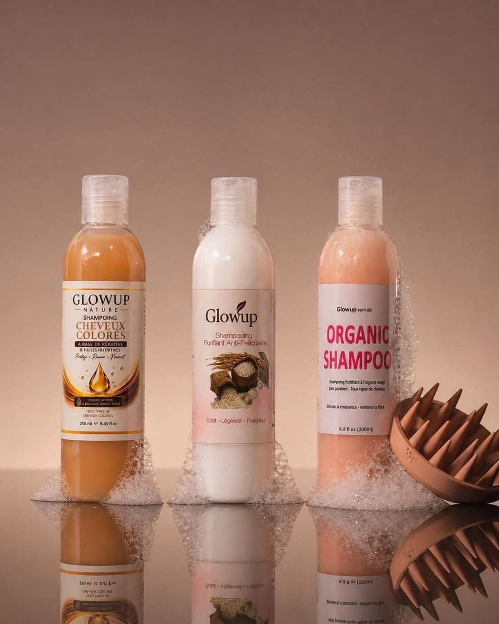 Gamme de shampoings Glowup Nature