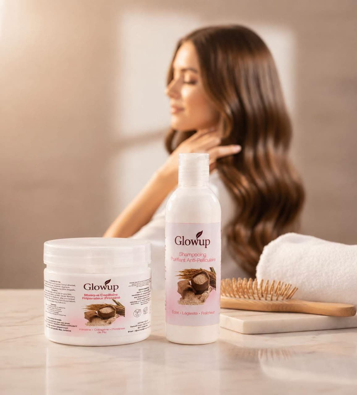 Shampooing purifiant et masque capillaire Glowup Nature